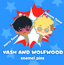 Load image into Gallery viewer, Vash and Wolfwood icecream pop enamel pin
