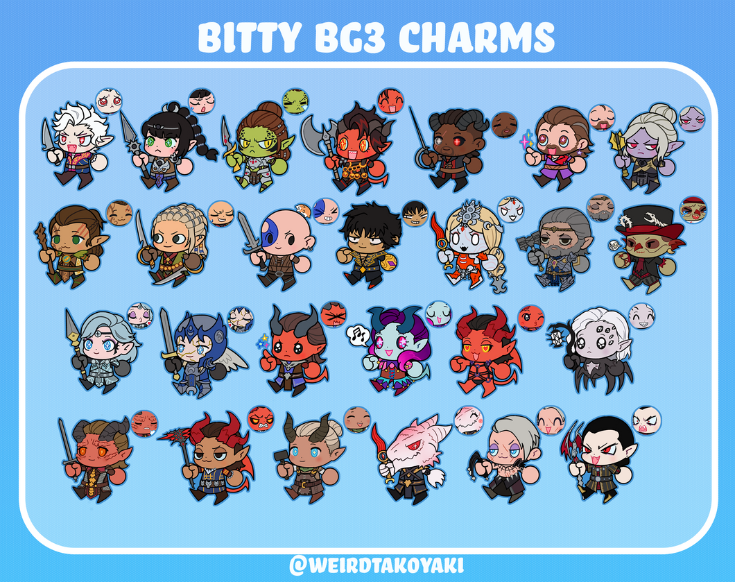 BITTY BG3 Companion acrylic charms