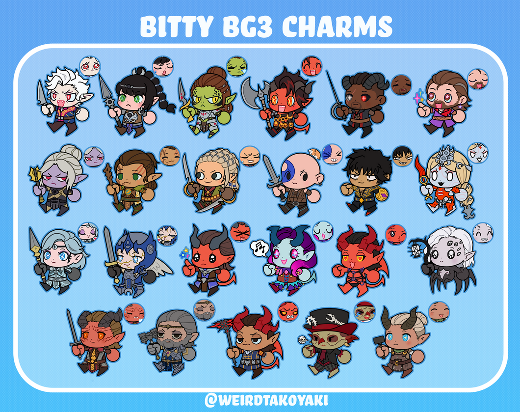 BITTY BG3 Companion acrylic charms