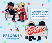 Load image into Gallery viewer, JUST MARRIED Vashwood acrylic keychain
